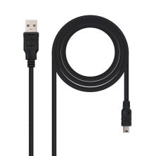 Cable Alargador USB 2.0 Tipo A/M a Mini USB/M 5PIN - 1.8 m · Negro