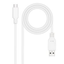 Cable Alargador USB 2.0 Tipo C/M a USB/M - 1m · Blanco