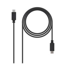 Cable Alargador USB 2.0 3A USB Tipo C/M a USB Tipo C/M - 1 m · Negro