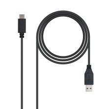 Cable Alargador USB 3.1 Tipo C/M a USB Tipo A/M - 1 m · Negro