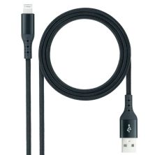 Cable Alargador USB 2.0 a Lightning - 1m · Negro