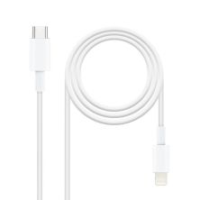 Cable Alargador USB 2.0 Tipo C/M a Lightning/M - 1 m · Blanco