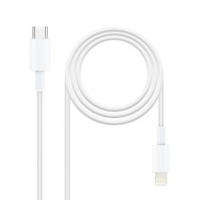 Cable Alargador USB Tipo C/M a Lightning/M - 2m · Blanco