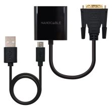 Adaptador DVI 24+1-M a VGA HDB15-H - 0.10m · Negro