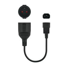 Cable Adaptador C14 M a CEE7-H - 0.25 m · Negro