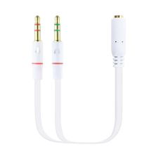 Adaptador Jack 3.5mm-H a 2xJack 3.5mm-M - 0.20m · Blanco
