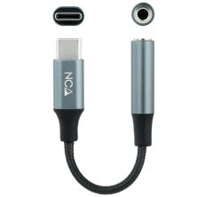 Cable Conversor de Audio USB Tipo C/M a Jack 3.5mm/H - 0.11m · Negro · Gris