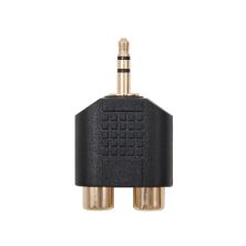Adaptador de Audio Estéreo 2xRCA-H a Jack 3.5mm-M · Negro