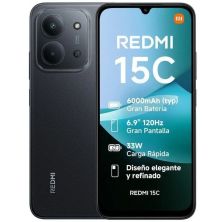 Smartphone XIAOMI Redmi 15C - Helio G81 · 6.9" HD+ · 8GB · 256GB · HyperOS · Carga Rápida · Negro