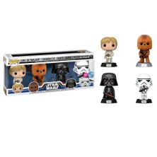 Pack 4 FUNKO POP Luke Skywalker, Chewbacca, Darth Vader y Stormtrooper - Star Wars Edición Especial Flocked - 889698741385