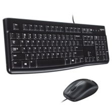 Pack con Cable LOGITECH MK120 920-002550 - USB · Teclado y Ratón · Cable 150cm · Negro