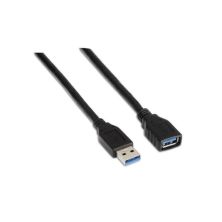 Cable Alargador USB 3.0 Tipo A/M a USB Tipo A/H - 1m · Negro