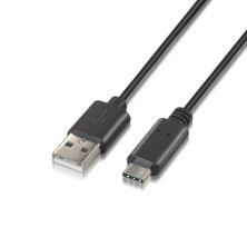 Cable Alargador USB 2.0 Tipo A/M a USB Tipo C/M - 1m · Negro