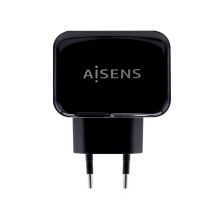 Cargador de Pared AISENS A110-0440 - 17W · 2xUSB 2.0 · Negro