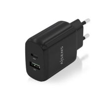 Cargador de Pared AISENS A110-0759 - 25W · 1xUSB · 1xUSB Tipo C · Negro