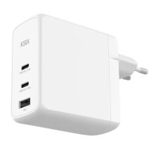 Cargador de Pared KSIX  BCD100GANACCB - 100W GaN PPS · 2xUSB Tipo C · USB · Blanco