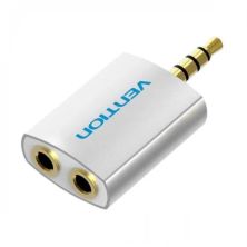 Adaptador de Audio 2xJack 3.5mm/M a Jack 3.5mm/H · Blanco