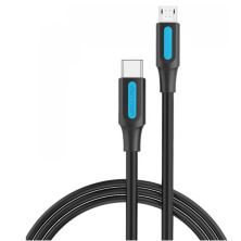 Cable USB 2.0 Tipo C/M a MicroUSB /M - 0.5m · Negro