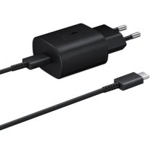 Cargador de Pared con Cable SAMSUNG EP-TA800XBEGWW - 25W · USB Tipo C · No incluye caja · Negro