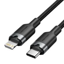 Cable USB Tipo C/M a Lightning/M - 1m · Negro