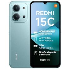 Smartphone XIAOMI Redmi 15C MZB0LIGEU - Helio G81-Ultra · 6.9" HD+ · 4GB · 256GB · HyperOS · Verde Menta