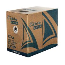 Bobina de Cable de Red RJ45 Cat 6 UTP AWG24 100% CU - 305m · Gris