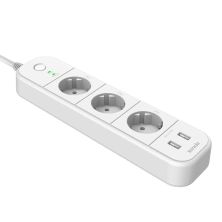 Regleta Inteligente 2xUSB Tipo A 3xSchucko - Control por APP · Blanco