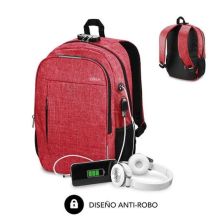 Mochila para Portátil SUBBLIM Urban Look SUB-BP-1UL0002 - Antirrobo · 16" · Rojo