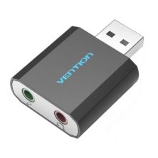 Tarjeta de Sonido USB 2.1-M a Jack 3.5mm · Negro